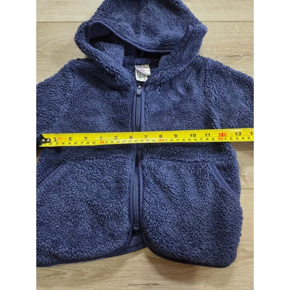 Hanna Andersson Marshmallow Fleece Full Zip Hoodie Jacket Navy Blue 90 cm 3T